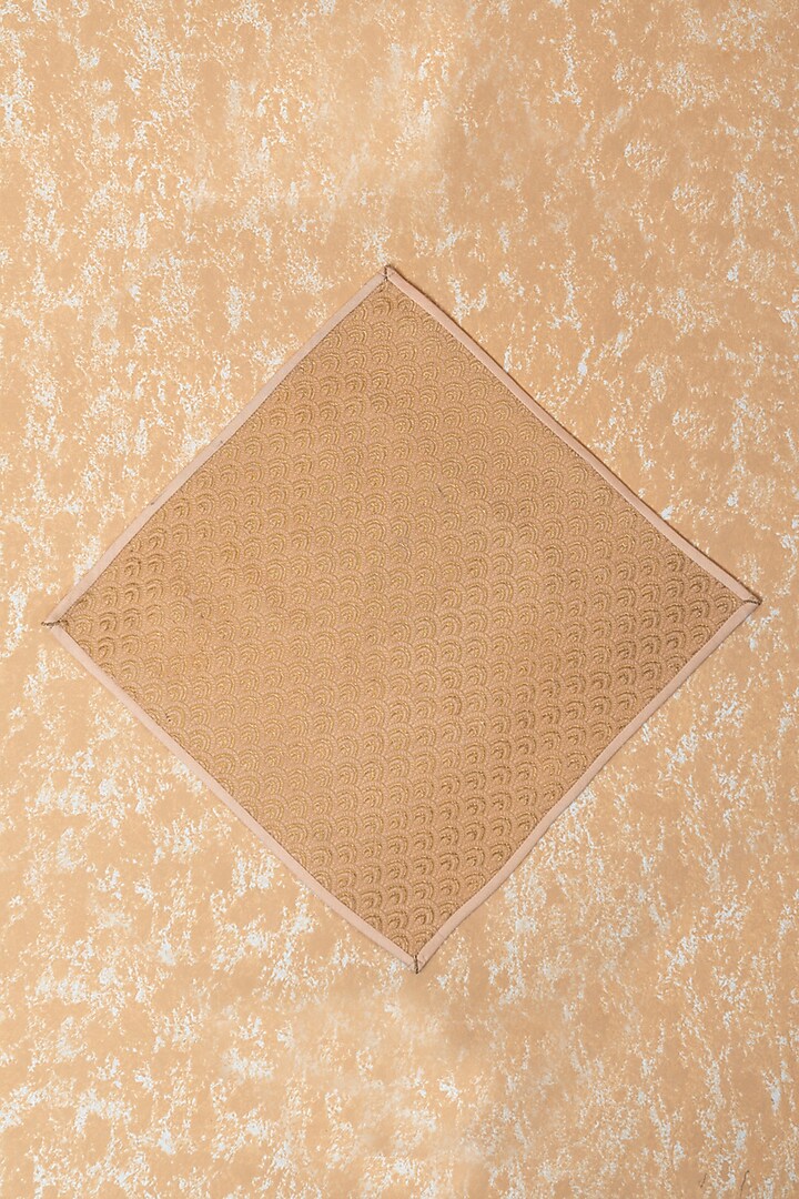 Peach Brocade Pocket Square by TASVA at Pernia's Pop Up Shop