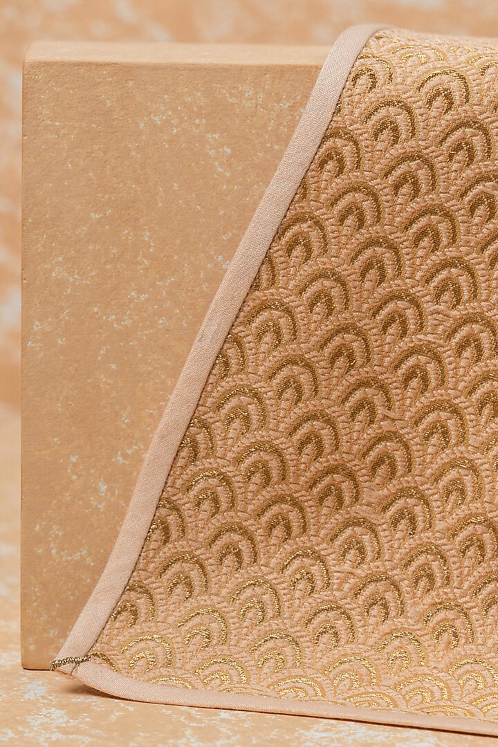 Peach Brocade Pocket Square by TASVA at Pernia's Pop Up Shop