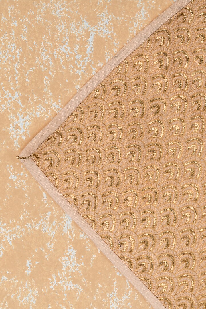 Peach Brocade Pocket Square by TASVA at Pernia's Pop Up Shop