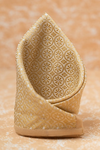 Gold Brocade Pocket Square by TASVA