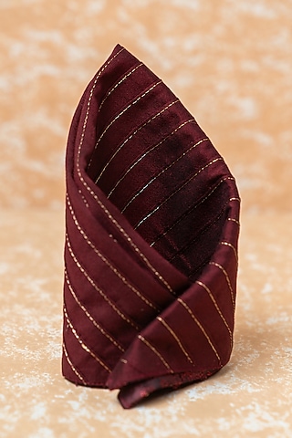 Wine Viscose Blend Pocket Square by TASVA