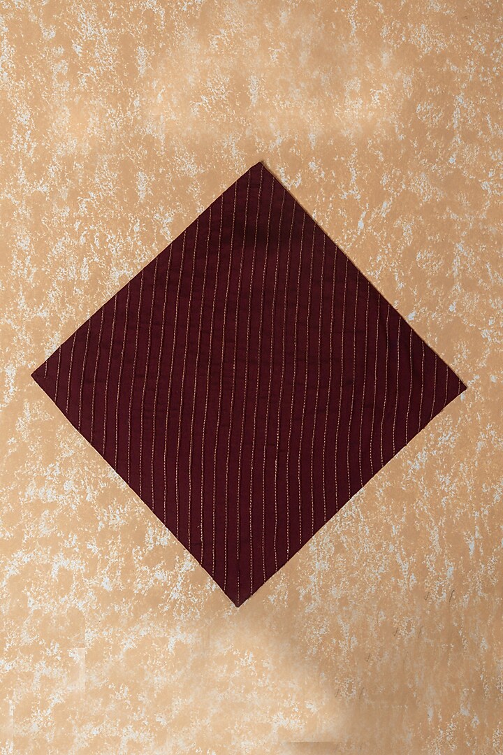 Wine Viscose Blend Pocket Square by TASVA at Pernia's Pop Up Shop