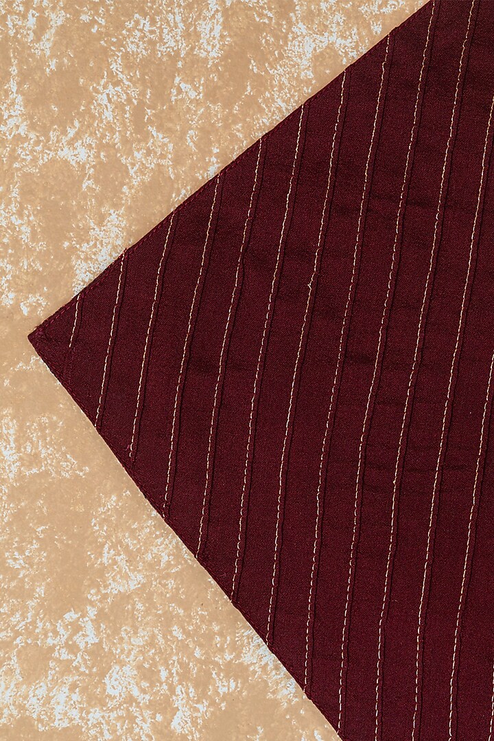 Wine Viscose Blend Pocket Square by TASVA at Pernia's Pop Up Shop