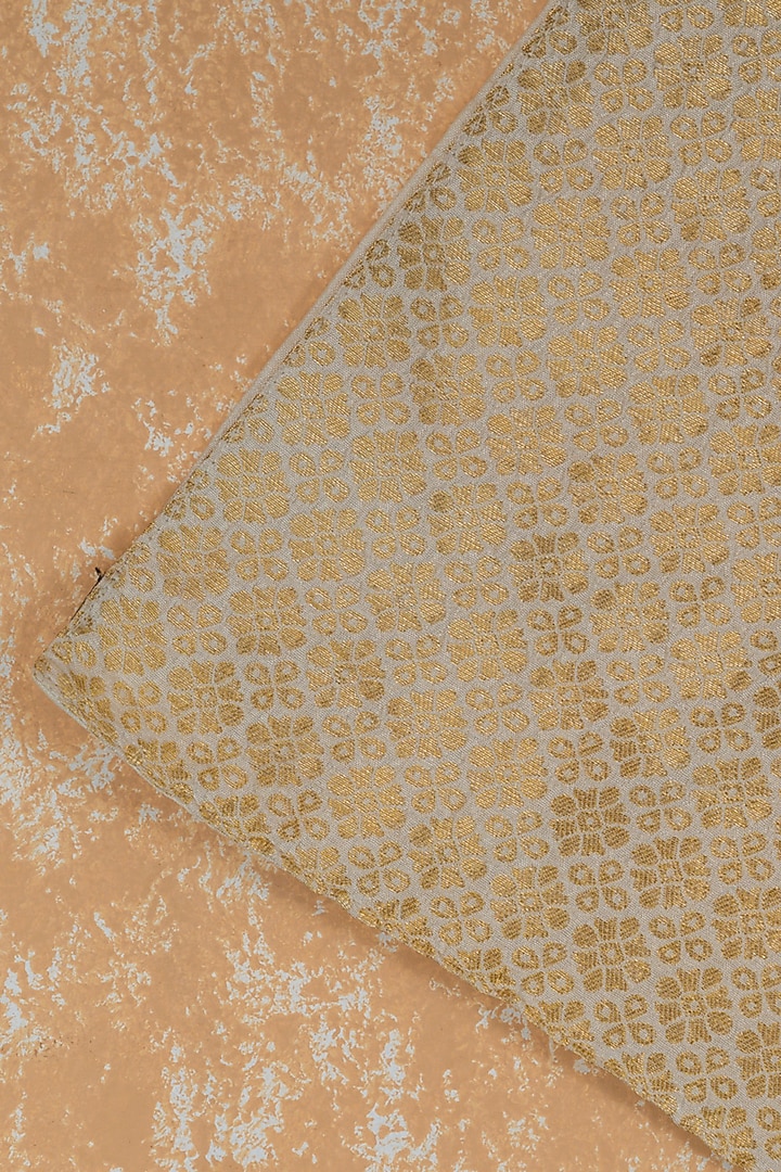 Gold Woven Zari Jacquard Pocket Square by TASVA at Pernia's Pop Up Shop