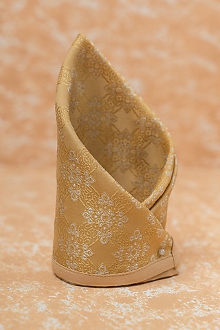 Gold Brocade Pocket Square by TASVA