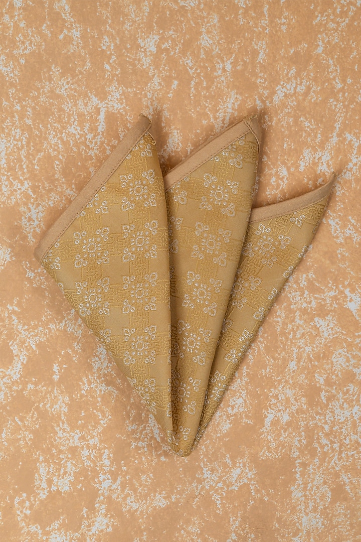 Gold Brocade Pocket Square by TASVA at Pernia's Pop Up Shop