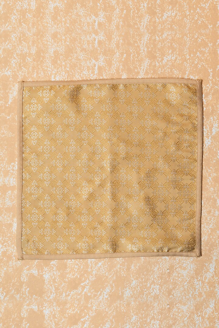 Gold Brocade Pocket Square by TASVA at Pernia's Pop Up Shop
