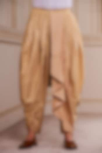 Beige Viscose Blend Dhoti Pants by TASVA