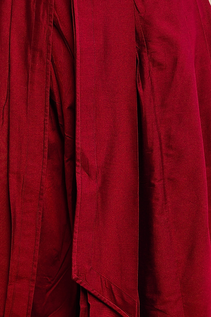 Maroon Viscose Blend Dhoti Pants by TASVA at Pernia's Pop Up Shop