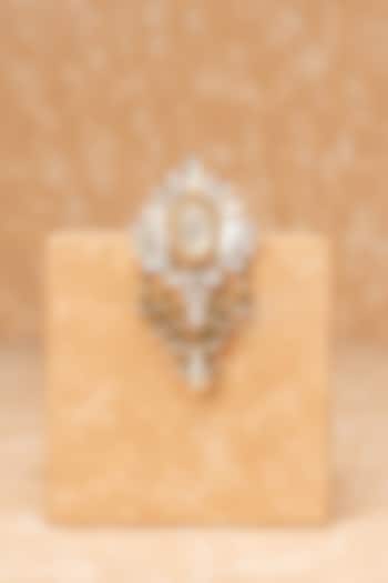Ivory Mother Of Pearl & Semi-Precious Beaded Brooch by TASVA