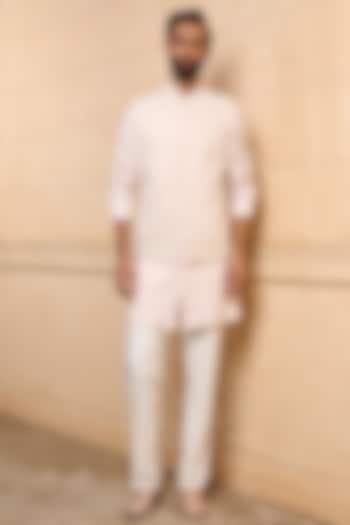 Pink Georgette Bundi Jacket Set by TASVA at Pernia's Pop Up Shop