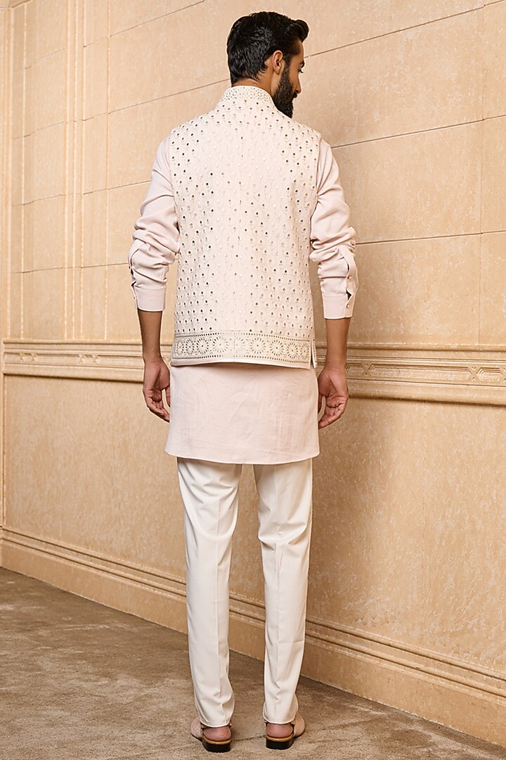 Pink Georgette Bundi Jacket Set by TASVA at Pernia's Pop Up Shop