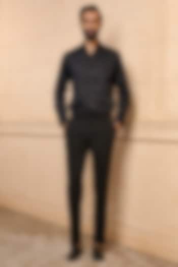 Black Cotton Summer Shirt by TASVA at Pernia's Pop Up Shop