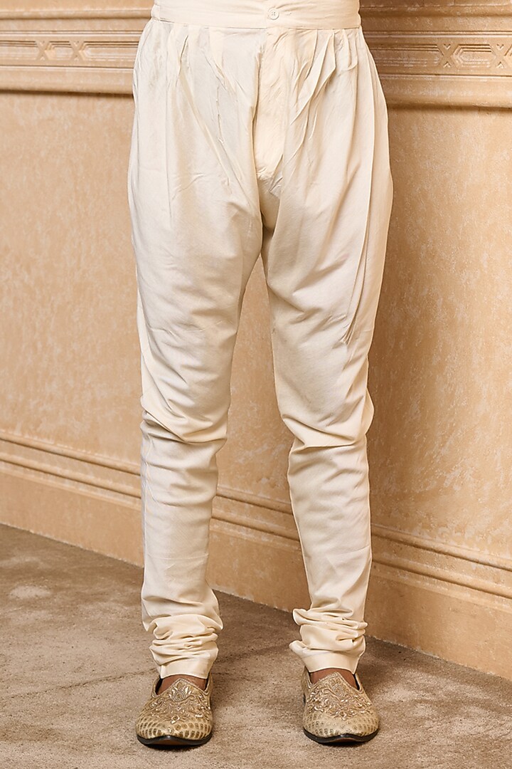 Gold Viscose & Polyester Embroidered Groom Sherwani Set by TASVA at Pernia's Pop Up Shop