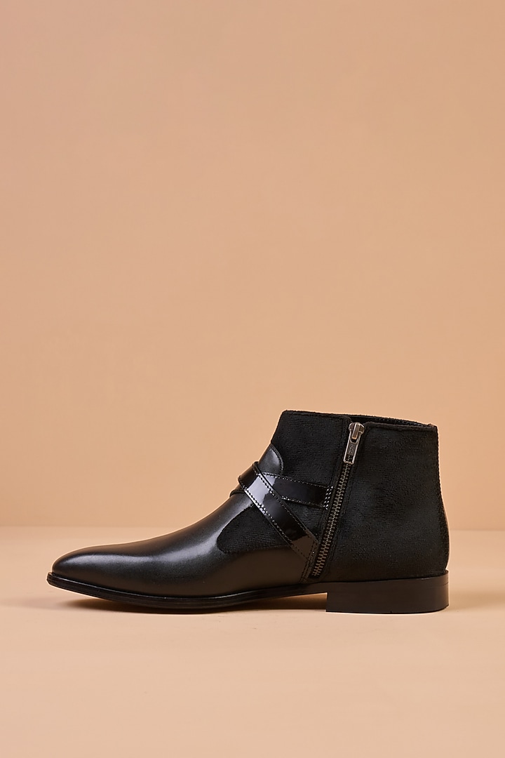 Black Leather Boots by TASVA at Pernia's Pop Up Shop