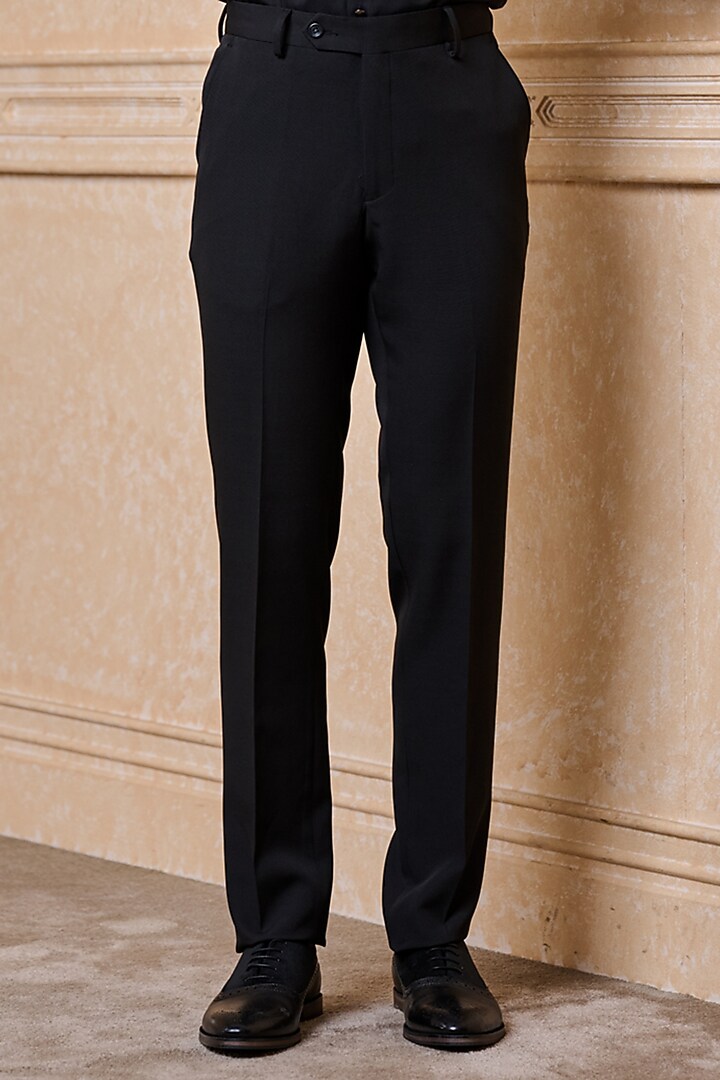 Black Polyester & Spandex Blazer Set by TASVA at Pernia's Pop Up Shop