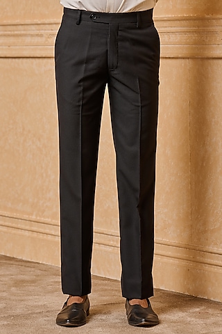 Black Polyester Blend Trousers by tasva-MORE FROM TASVA