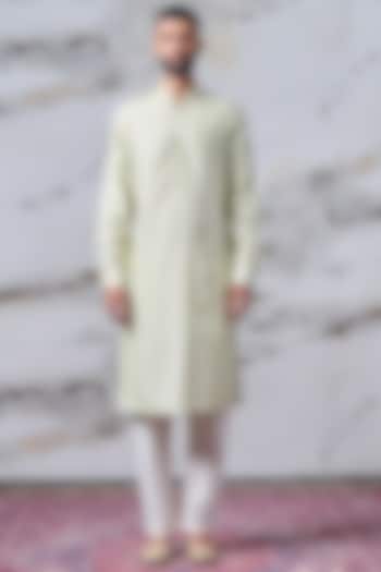 Light Green Cotton Kurta Set by TASVA at Pernia's Pop Up Shop