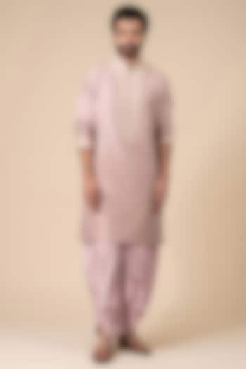 Pink Cotton Embroidered Kurta Set by TASVA