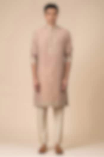 Pink Viscose Polyester Embroidered Kurta Set by TASVA at Pernia's Pop Up Shop