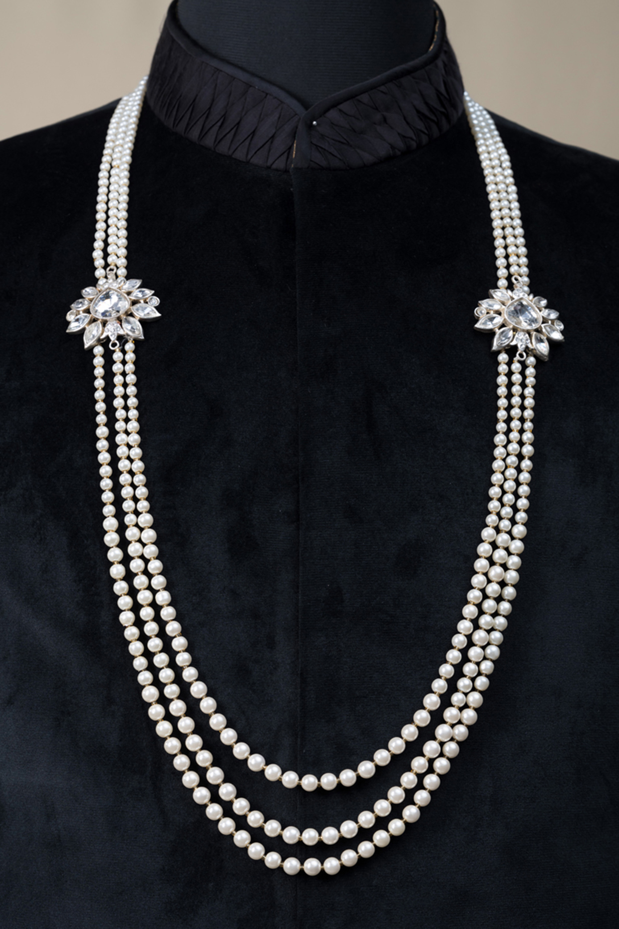 Ivory Pearl Layered Mala by TASVA at Pernia's Pop Up Shop