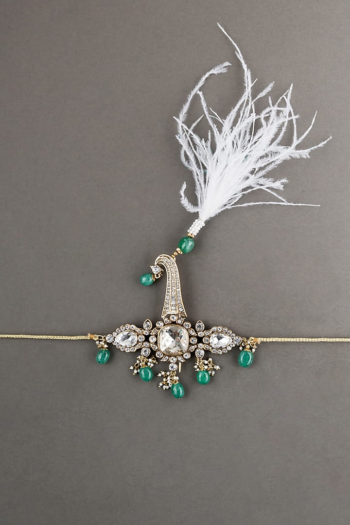 Dark Green Crystal Sarpech by TASVA at Pernia's Pop Up Shop