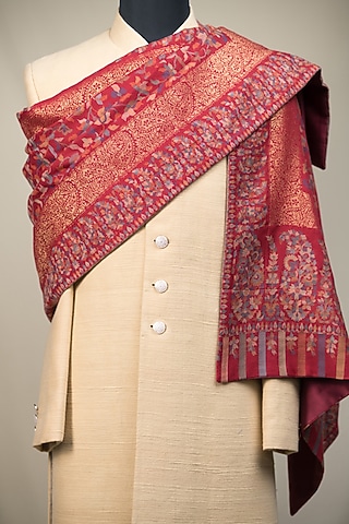 Red Pashmina Stole by TASVA