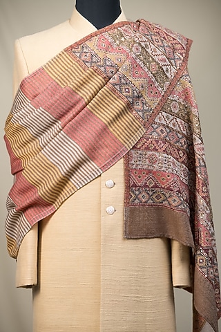 Multi-Colored Pashmina Striped Stole by TASVA
