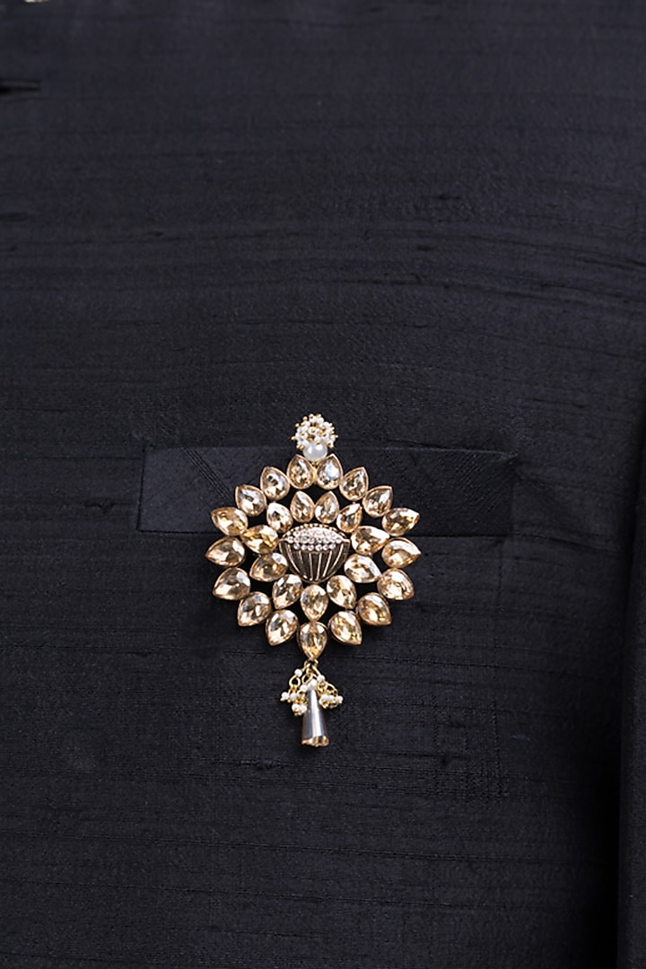 Gold Crystal Brooch by TASVA at Pernia's Pop Up Shop