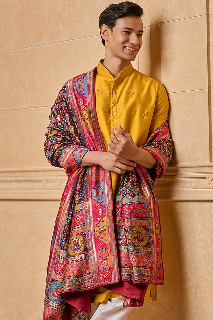 Multi-Colored Viscose Blend Woven Shawl by TASVA at Pernia's Pop Up Shop