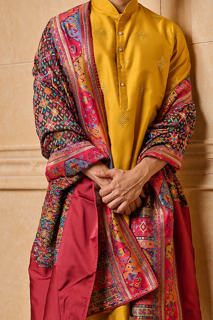 Multi-Colored Viscose Blend Woven Shawl by TASVA at Pernia's Pop Up Shop