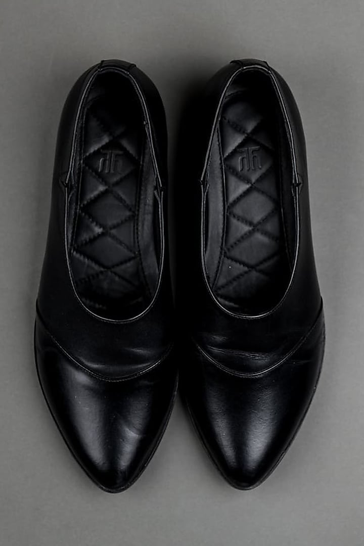 Black Leather Shoes by TASVA