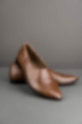 Tan Leather Shoes by TASVA