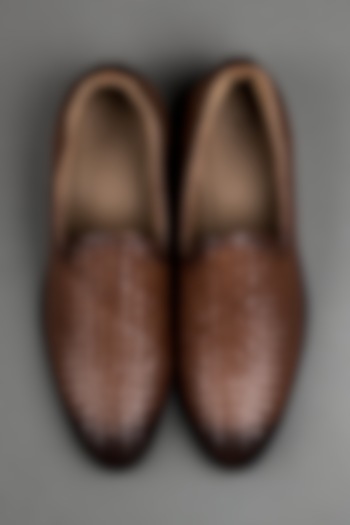 Brown Dual-Toned Leather Shoes by TASVA