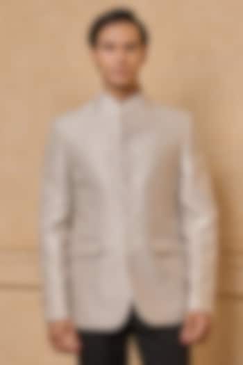 Gold Polyester & Viscose Bandhgala by TASVA at Pernia's Pop Up Shop