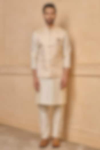 Yellow Polyester Bundi Jacket Set by TASVA at Pernia's Pop Up Shop