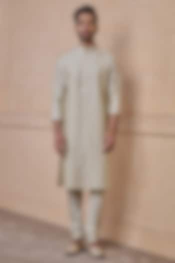 Gold Viscose & Polyester Textured Kurta Set by TASVA at Pernia's Pop Up Shop