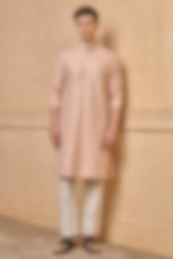 Nude Viscose Polyester Kurta Set by TASVA at Pernia's Pop Up Shop