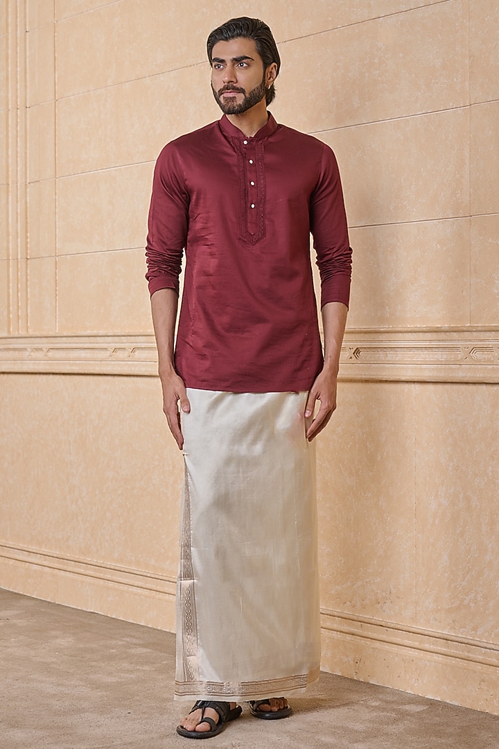 Ivory Silk Pancha by TASVA at Pernia's Pop Up Shop