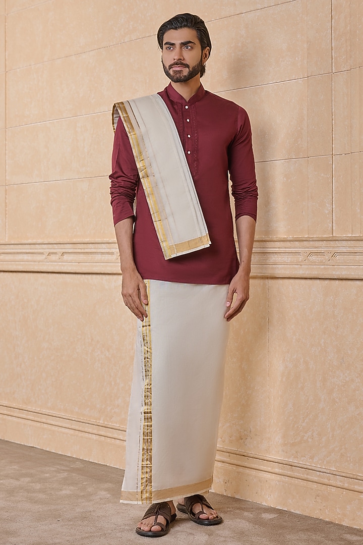 Ivory Cotton Pancha by TASVA at Pernia's Pop Up Shop