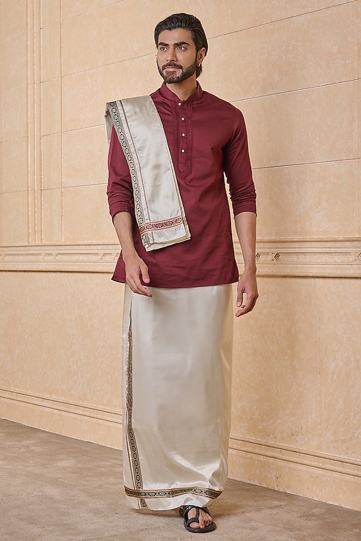 Ivory Silk Pancha by TASVA at Pernia's Pop Up Shop