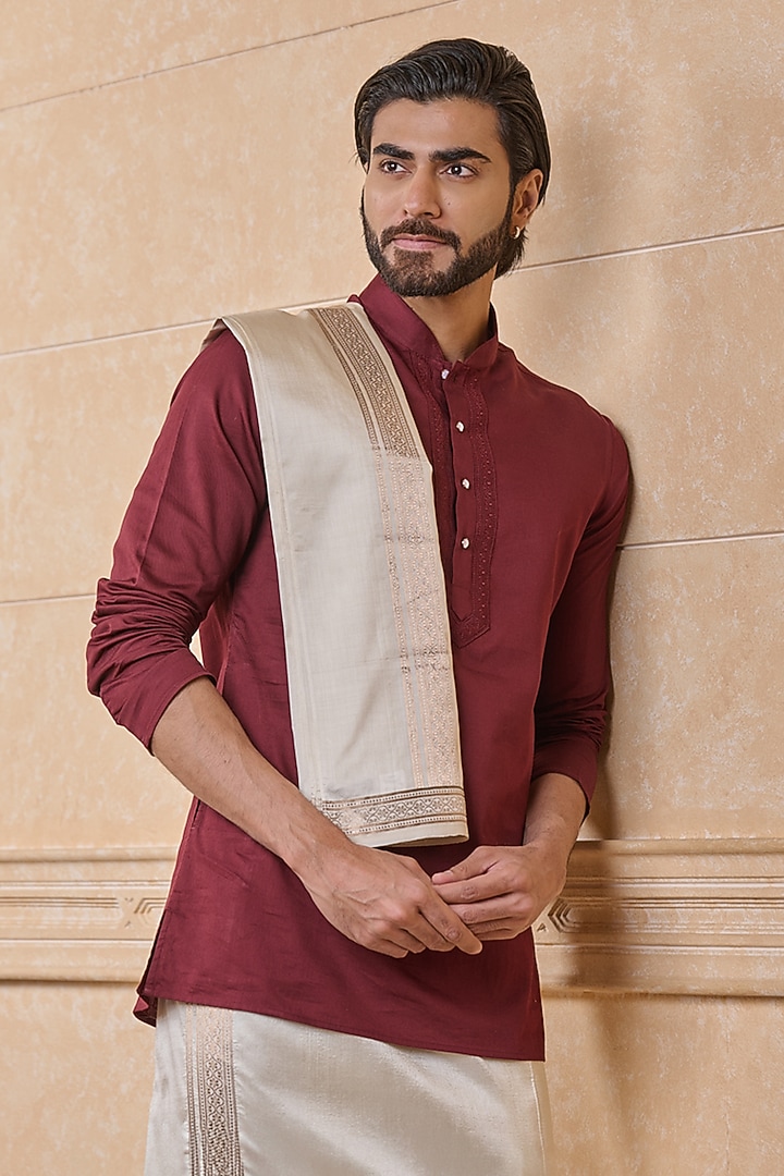 Ivory Silk Pancha by TASVA at Pernia's Pop Up Shop