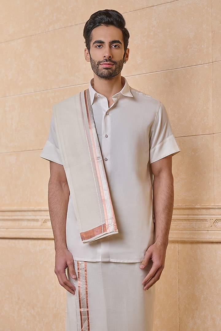 Ivory Cotton Pancha by TASVA at Pernia's Pop Up Shop