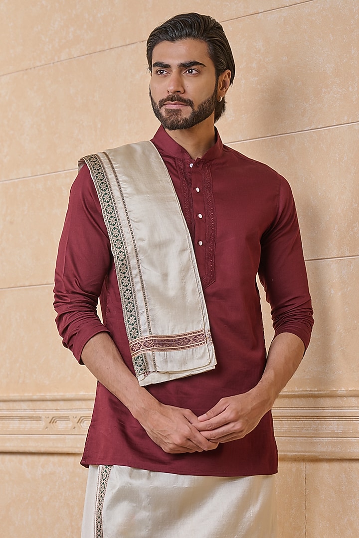 Ivory Silk Pancha by TASVA at Pernia's Pop Up Shop