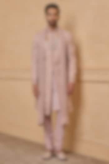 Pink Viscose Groom Sherwani Set by TASVA at Pernia's Pop Up Shop