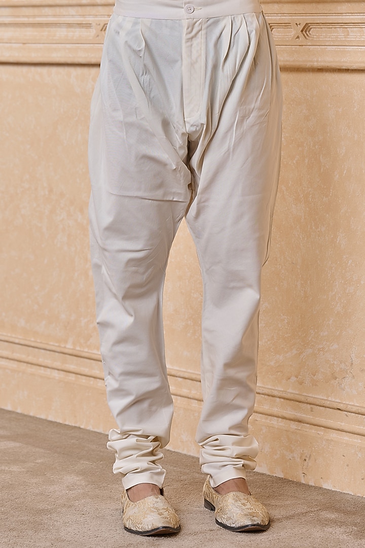 Ivory Viscose Embroidered Groom Sherwani Set by TASVA at Pernia's Pop Up Shop