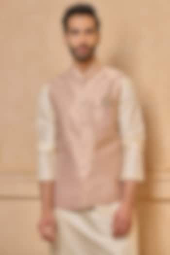 Pink Polyester Bundi Jacket by TASVA