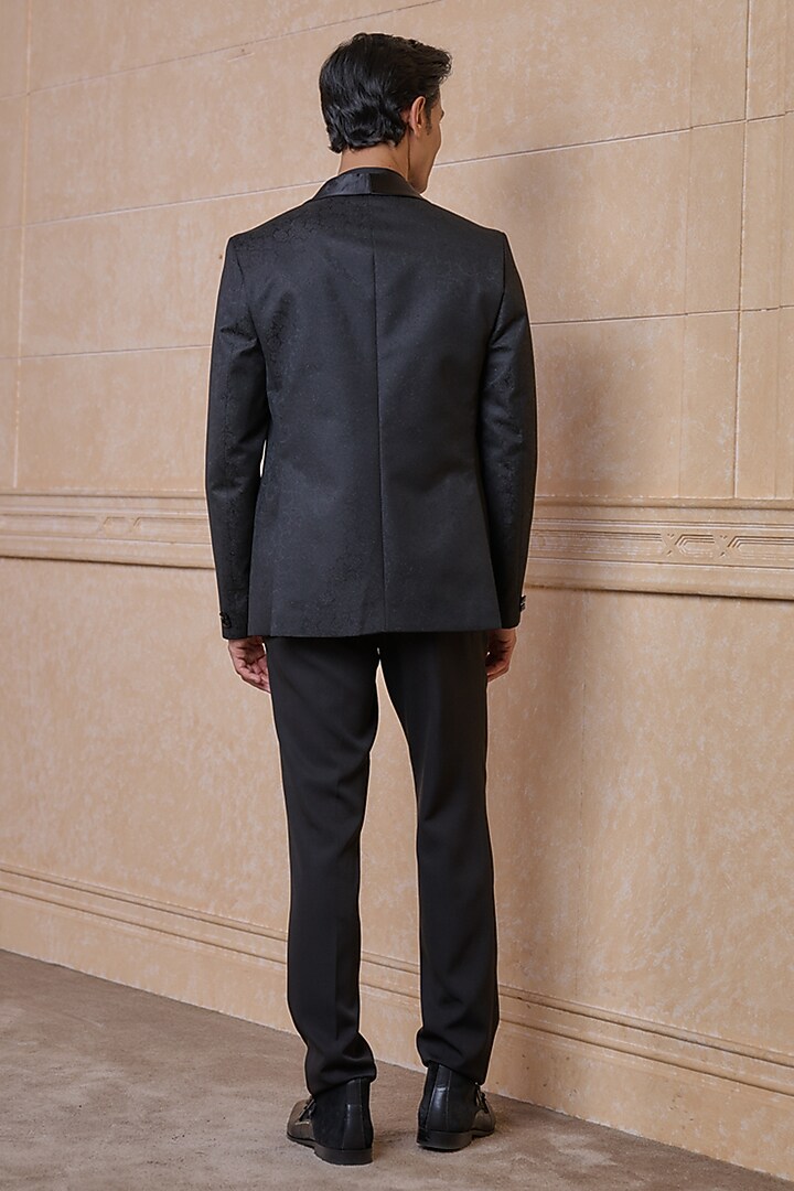 Black Polyester & Viscose Blazer Set by TASVA at Pernia's Pop Up Shop