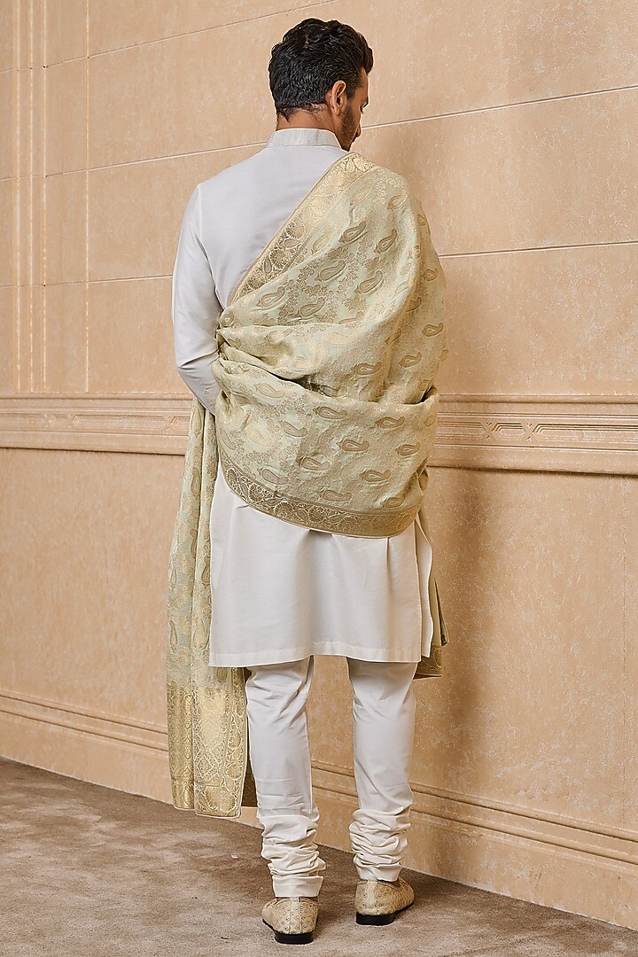 Light Green Woven Jacquard Stole by TASVA at Pernia's Pop Up Shop