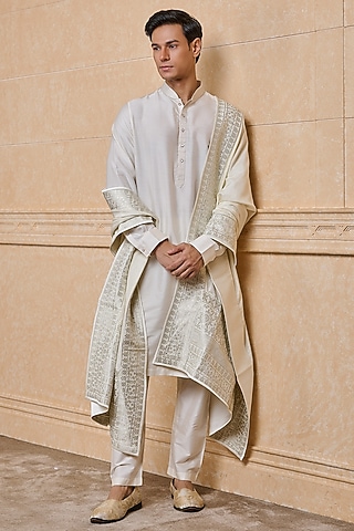Ivory Cotton Stole by TASVA